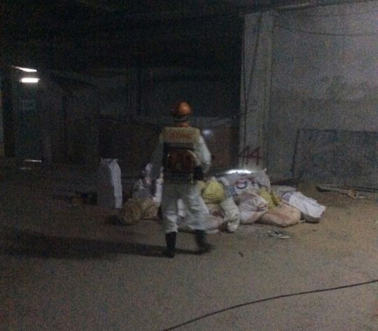 Hình ảnh phun diệt muỗi tại hầm công trình